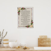 Desiderata "gewenste dingen" rozen en calla lilies poster (Keuken)