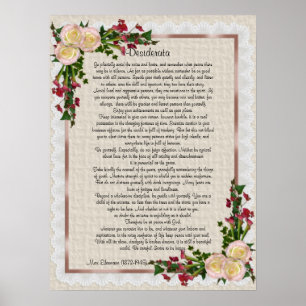 Desiderata "gewenste dingen" rozen en calla lilies poster