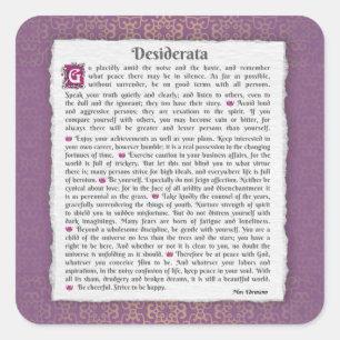 Desiderata - Gewenste dingen Vierkante Sticker