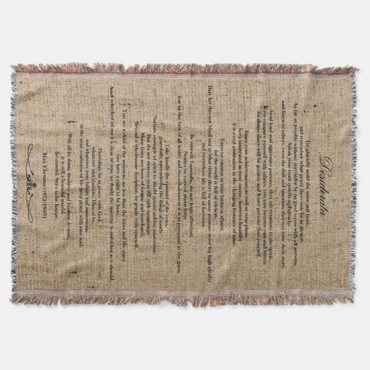 Desiderata "Gewilde dingen" op Faux Linen Burlap Deken (Voorkant)