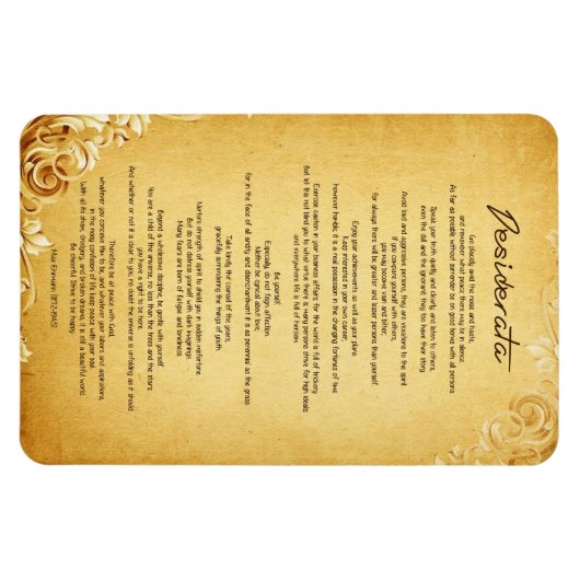 Desiderata "Gewilde dingen" op het  perkament Magneet (Horizontaal)