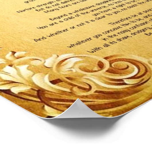 Desiderata "Gewilde dingen" op het  perkament Poster (Hoek)