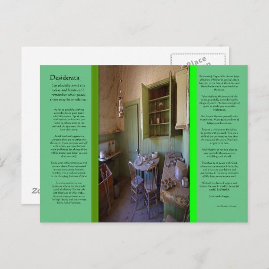 DESIDERATA Ghost Room Briefkaart (Voorkant / Achterkant)