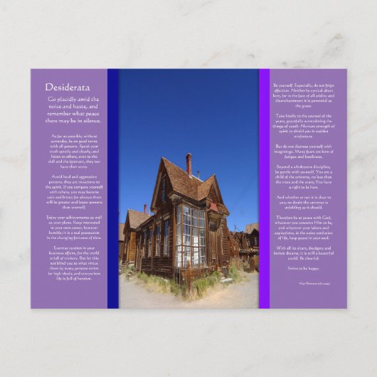 DESIDERATA Ghost Town Briefkaart (Voorkant)