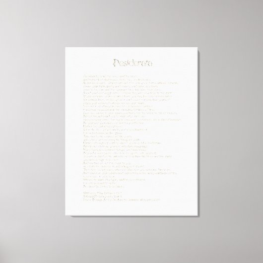 Desiderata Golden Abalone ArtbrushUI Typografie Canvas Afdruk (Voorkant)