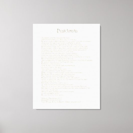 Desiderata Golden Abalone ArtbrushUI Typografie Canvas Afdruk (Voorkant)