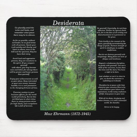 DESIDERATA Grass Road Mousepad Muismat (Voorkant)