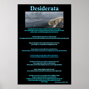 Desiderata Gray Wolven Drink Posters