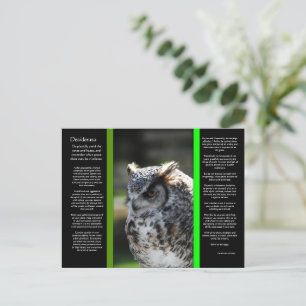 DESIDERATA Great Horn Owl Briefkaart 6
