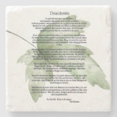 Desiderata Groene bladeren Stenen Onderzetter (Voorkant)