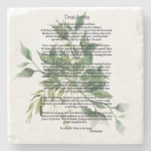 Desiderata Groene bladeren Stenen Onderzetter (Voorkant)