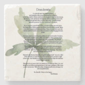 Desiderata Groene bladeren Stenen Onderzetter (Voorkant)