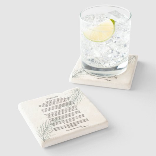 Desiderata Groene Varen Blad Stenen Onderzetter (Zijkant)