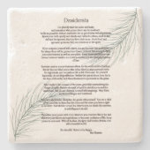 Desiderata Groene Varen Blad Stenen Onderzetter (Voorkant)