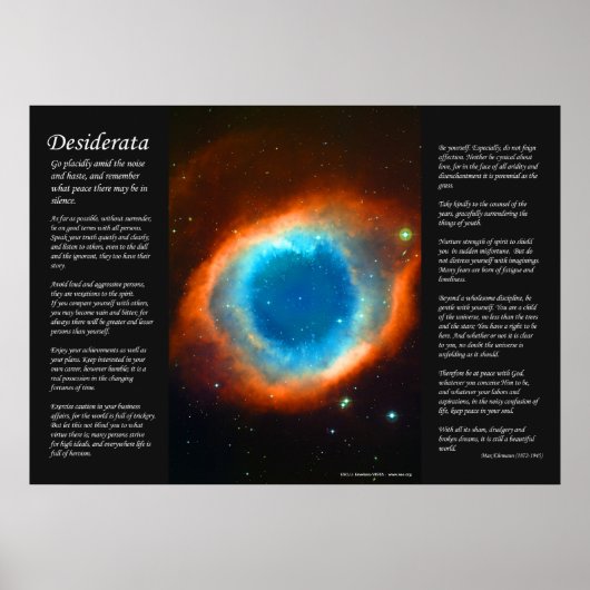 Desiderata - Helix Nebula, het oog Poster (Voorkant)
