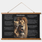 Desiderata: het stille horloge van de leeuw hangend wandkleed (Voorkant)
