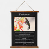 Desiderata Hummingbird die een bloem buzeert Hangend Wandkleed (Voorkant)