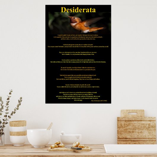 Desiderata Hummingbird Posters 1a (Keuken)