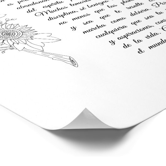 Desiderata in het Spaans Poster (Hoek)