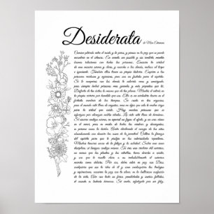 Desiderata in het Spaans Poster