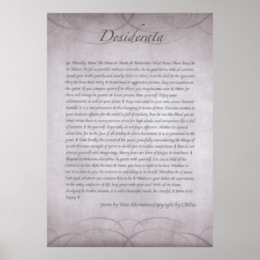 DESIDERATA in Lavender Fields Forever Poster (Voorkant)
