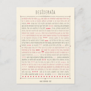 Desiderata Inspirerend gedicht Briefkaart