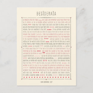 Desiderata Inspirerend gedicht Briefkaart