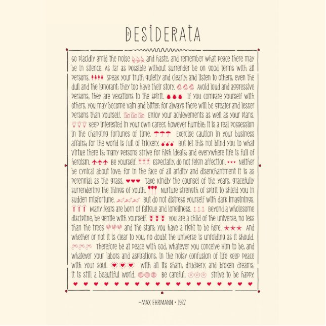 Desiderata Inspirerend gedicht Fotobeeldje Magneet (Voorkant)
