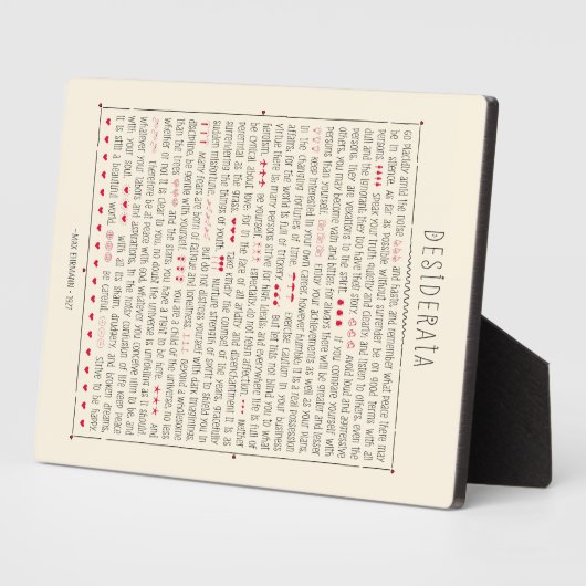 Desiderata Inspirerend gedicht Fotoplaat (Zijkant)