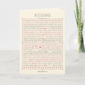 Desiderata Inspirerend gedicht Kaart