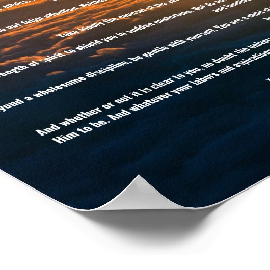 Desiderata, inspirerend gedicht over het leven poster (Hoek)