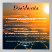 Desiderata, inspirerend gedicht over het leven poster (Voorkant)