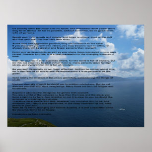 Desiderata inspirerend gedicht poster