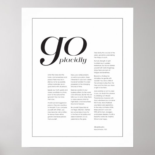 Desiderata Inspirerend kunst print (Voorkant)