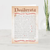 DESIDERATA-Kaart Feestdagen Kaart (Voorkant)
