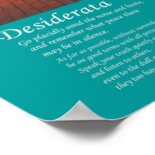 Desiderata - Kanaalkruising en fietsen Poster (Hoek)