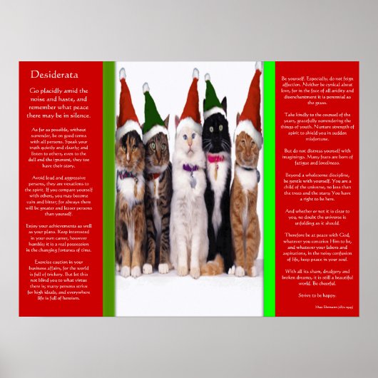 DESIDERATA kerstkatten Posters (Voorkant)