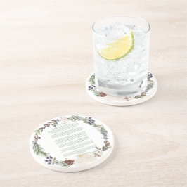 Desiderata Kerstkrans Groene tekst Zandsteen Onderzetter