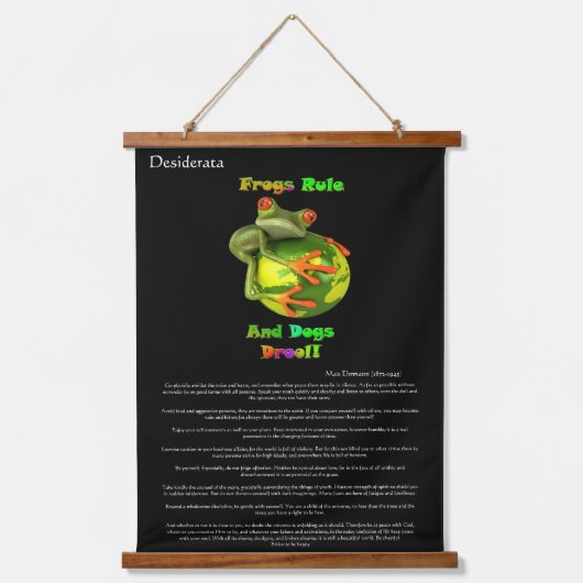 Desiderata Kikker die de aarde vasthoudt Hangend Wandkleed (Voorkant)