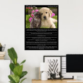 Desiderata kittens naast een puppy Posters (Thuiskantoor)