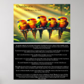 Desiderata Levendige Zon Tropische Papegaai Inspir Poster (Voorkant)
