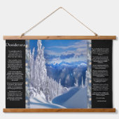 Desiderata Majestic Snow Top Mountain Uitzicht Hangend Wandkleed (Voorkant)