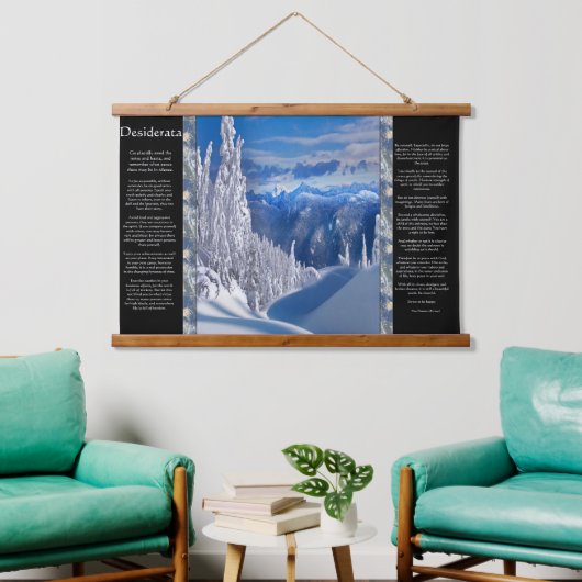 Desiderata Majestic Snow Top Mountain Uitzicht Hangend Wandkleed (Woonkamer)