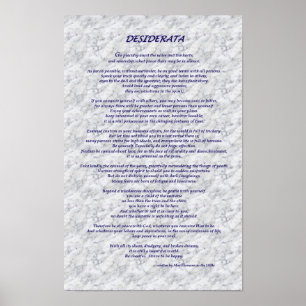 Desiderata Marble Poster