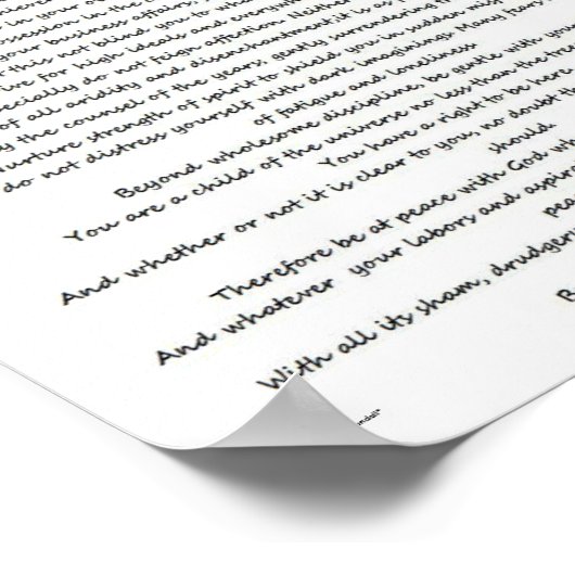 DESIDERATA MAX EHRMANN POSTER (Hoek)