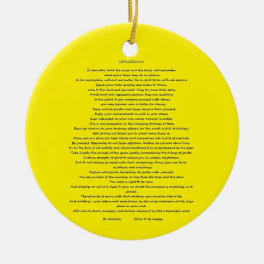 DESIDERATA MAX ERHMANN KERAMISCH ORNAMENT (Voorkant)