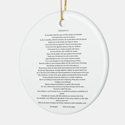 DESIDERATA MAX ERHMANN ORNAMENT (Links)