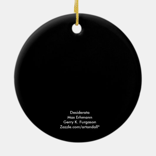 DESIDERATA MAX ERHMANN ORNAMENT (Achterkant)