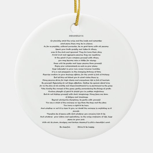 DESIDERATA MAX ERHMANN ORNAMENT (Voorkant)
