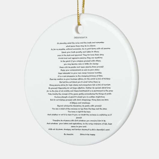 DESIDERATA MAX ERHMANN ORNAMENT (Links)